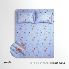 Bộ ga gối 3 món cho bé Lụa Tencel họa tiết - Sao băng