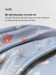 Bộ ga gối 3 món Lụa Tencel 60S họa tiết - Daisy Xám