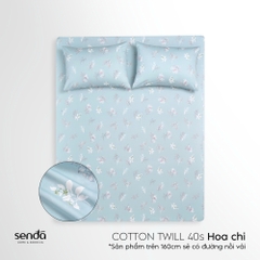 Bộ ga gối 3 món Cotton Twill họa tiết - Hoa chi
