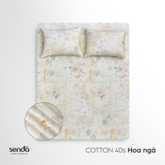 Bộ ga gối 3 món Cotton 40S họa tiết - Hoa ngà