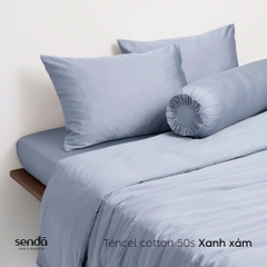 Bộ chăn ga gối 5 món Tencel Cotton trơn màu