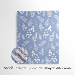 Bộ ga gối 3 món Lụa Tencel 60S họa tiết - Khuynh diệp xanh