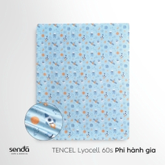 Bộ ga gối 3 món cho bé Lụa Tencel họa tiết - Phi hành gia