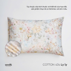 Vỏ gối nằm Cotton 40S họa tiết - Ly ly