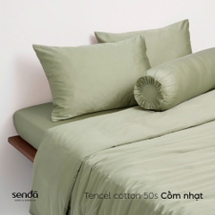 Bộ chăn ga gối 5 món Tencel Cotton trơn màu