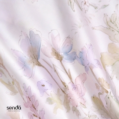 Bộ chăn ga gối 5 món Lụa Tencel 60S họa tiết - Hoa Hồng