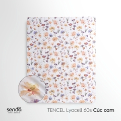 Bộ ga gối 3 món Lụa Tencel 60S họa tiết - Cúc cam