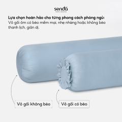 Vỏ gối ôm Cotton Sateen 50S trơn màu