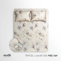 Bộ ga gối 3 món Lụa Tencel 60S họa tiết - Mộc lan