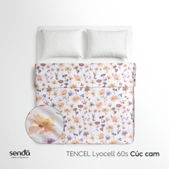 Vỏ chăn mỏng Lụa Tencel 60S họa tiết - Cúc cam