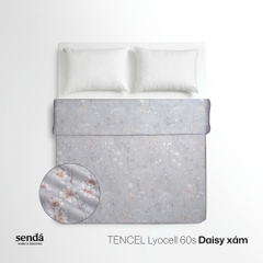 Vỏ chăn mỏng Lụa Tencel 60S họa tiết - Daisy Xám