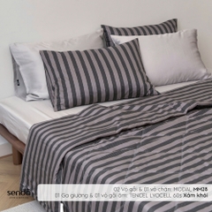Bộ chăn ga gối 4 món (chăn chần bông) Micro Modal họa tiết - MM28