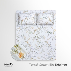 Bộ ga gối 3 món Tencel Cotton họa tiết - Liễu hoa