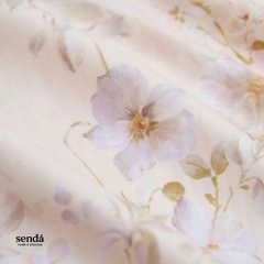 Bộ chăn ga gối 5 món Lụa Tencel 60S họa tiết - Tử đằng hồng