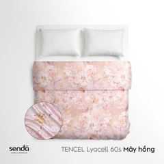 Vỏ chăn mỏng Lụa Tencel 60S họa tiết - Mây hồng