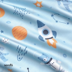 Bộ ga gối 3 món cho bé Lụa Tencel họa tiết - Phi hành gia