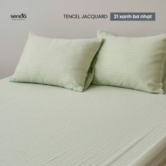 Bộ ga gối 3 món Lụa Tencel Jacquard vân gấm - 21 Xanh bơ