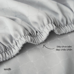 Bộ ga gối 3 món Lụa Tencel Jacquard vân gấm - 30 Xám chì