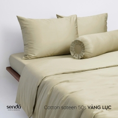 Bộ chăn ga gối 5 món Cotton Sateen 50S trơn màu