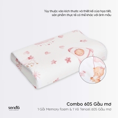 Gối cao su non hỗ trợ ngủ ngon cho bé, ruột gối ngủ sâu Memory Foam trẻ em cao cấp
