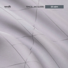 Bộ ga gối 3 món Lụa Tencel Jacquard vân gấm - 23 Xám