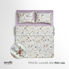 Vỏ chăn chần bông Lụa Tencel 60S họa tiết - Kim cúc