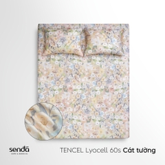 Bộ ga gối 3 món Lụa Tencel 60S họa tiết - Cát tường