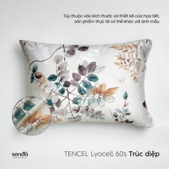 Vỏ gối nằm Lụa Tencel 60S họa tiết - Trúc diệp