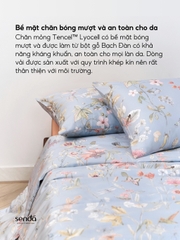 Vỏ chăn mỏng Lụa Tencel 60S họa tiết  - Vân xanh