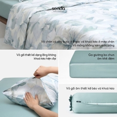 Bộ chăn ga gối 5 món Tencel Cotton họa tiết - Đỗ quyên