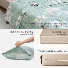 Bộ chăn ga gối 5 món Cotton 40S họa tiết - Nhã hoa
