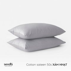 Vỏ gối Cotton Sateen 50S trơn màu