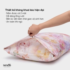 Vỏ gối nằm Tencel Cotton họa tiết - Kim hoa