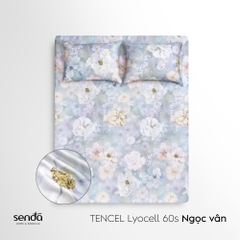 Bộ ga gối 3 món Lụa Tencel 60S họa tiết - Ngọc vân