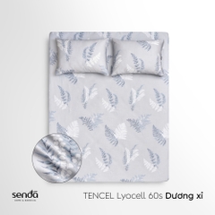 Bộ ga gối 3 món Lụa Tencel 60S họa tiết - Dương xỉ