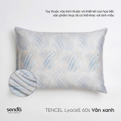 Vỏ gối nằm Lụa Tencel 60S họa tiết - Vân xanh