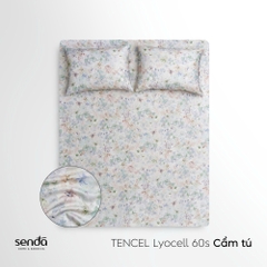 Bộ ga gối 3 món Lụa Tencel 60S họa tiết - Cẩm tú