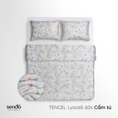 Vỏ chăn chần bông Lụa Tencel 60S họa tiết - Cẩm tú