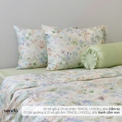 Bộ chăn ga gối 5 món Lụa Tencel 60S họa tiết - Cẩm tú