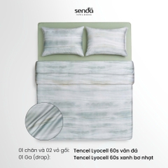 Vỏ chăn chần bông Lụa Tencel 60S họa tiết - Vân đá