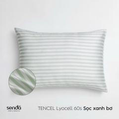 Vỏ gối Lụa Tencel họa tiết kẻ sọc - Sọc xanh bơ