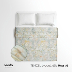 Vỏ chăn mỏng Lụa Tencel 60S họa tiết - Hoa vẽ