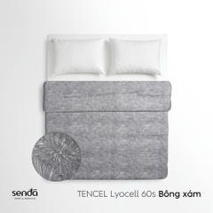 Vỏ chăn mỏng Lụa Tencel 60S họa tiết - Bông xám