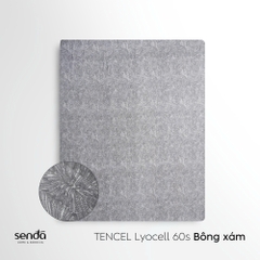 Bộ ga gối 3 món Lụa Tencel 60S họa tiết - Bông xám