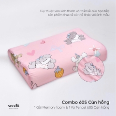 Gối cao su non hỗ trợ ngủ ngon cho bé, ruột gối ngủ sâu Memory Foam trẻ em cao cấp