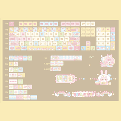 Keycap Rainbow Bunny PBT Dye-sub Cherry Profile