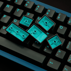 Keycap Aifei ABS Semi-transparent Blue Cyan ABS Double-shot Cherry Profile
