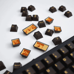 Keycap Aifei ABS Semi-transparent Black Gold ABS Double-shot Cherry Profile