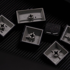 Keycap Aifei ABS Semi-transparent Glitter Black ABS Double-shot Cherry Profile