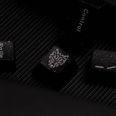 Keycap Aifei ABS Semi-transparent Glitter Black ABS Double-shot Cherry Profile